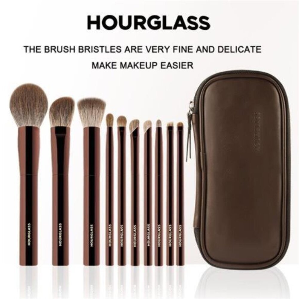 Hourglass Makeup Brush Set 10 Soft and Convenient Eyeshadow Concealer Foundation